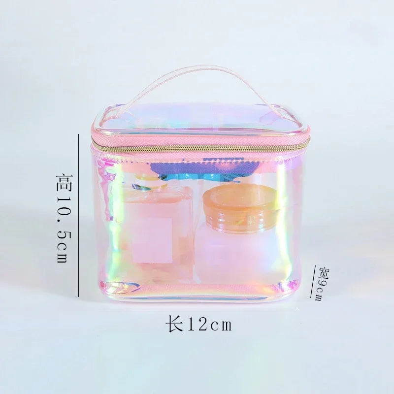 PVC Women Travel Transparent Storage Bag Toiletries Organize Waterproof Cosmetic Bag Portable Makeup Bag Female Wash Bag Handbag