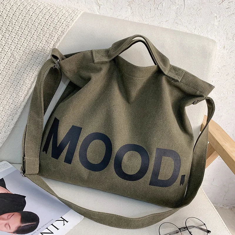 Top Canvas Bag Youth Men Shoulder Bags Large Capacity Hand Bags Letter Printed Crossbody Bag for Women Students School Bags