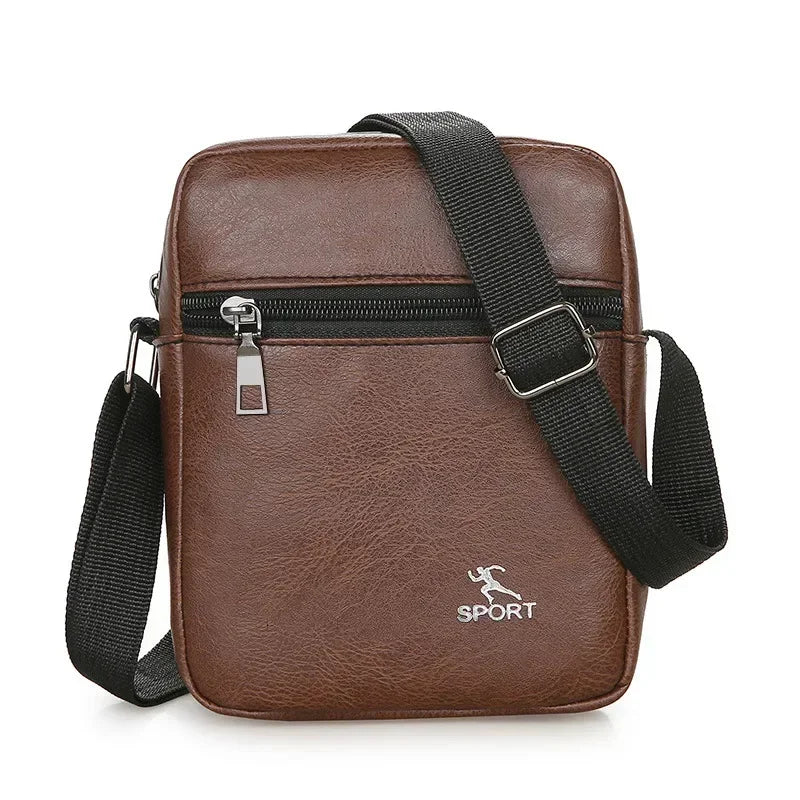 Vintage Messenger Bag Men PU Leather Business Worker Shoulder Bag Brown Black Man Crossbody Bag Male Handbag Gift for Husband