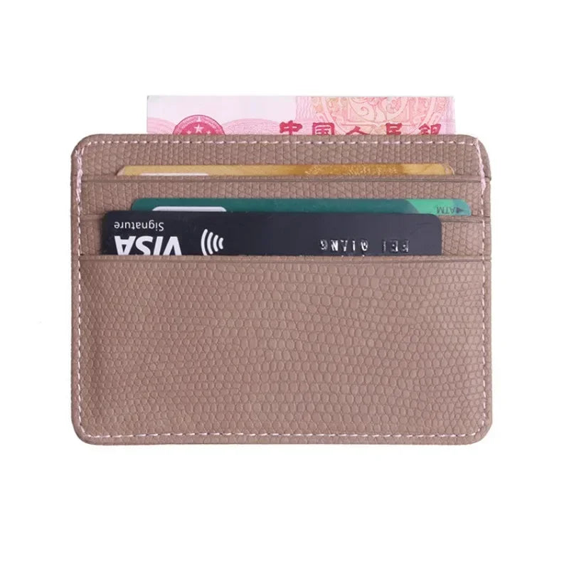 Portable Double Sided Pattern Card Wallet Id Holders Women Men Slim Wallet Change Purse Travel Wallet Holder with 5 Card Slots