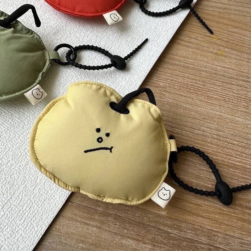 Ins Fashion Cute Fabric Coin Storage Bag Coin Pouch Korean Portable Wireless Earphone Protector Cover Kawaii Charm Pendant Gifts