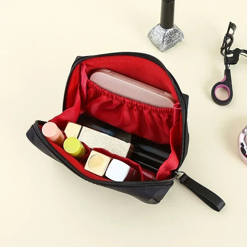 New Makeup Bag Simple Solid Color Cosmetic Bag for Women Pouch Toiletry Bag Waterproof Make Up Purses Case