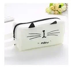 Women's Cute Cat Travel Cosmetic Bag Waterproof Makeup Bag Wash Pouch Student Pencil Case Tote Style Toiletry Bag