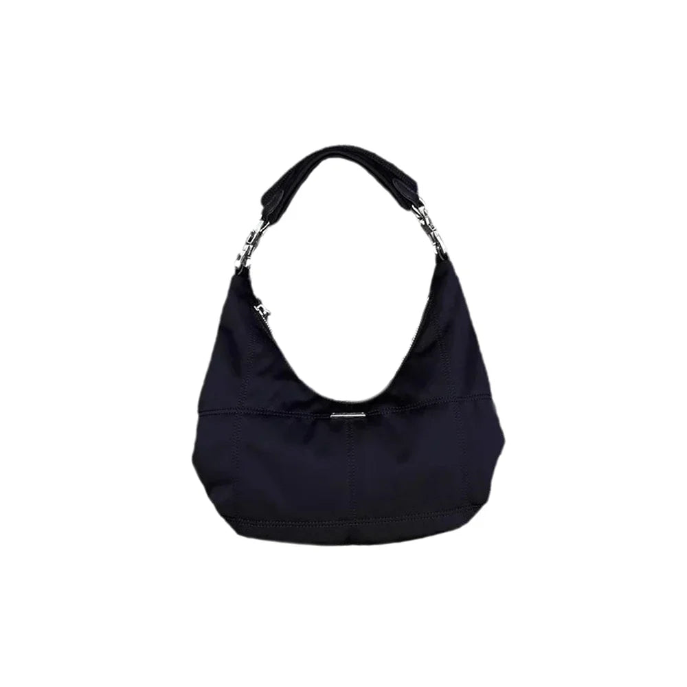 Retro Y2K Black Crescent Shoulder Bag Women's Fashion Handbag