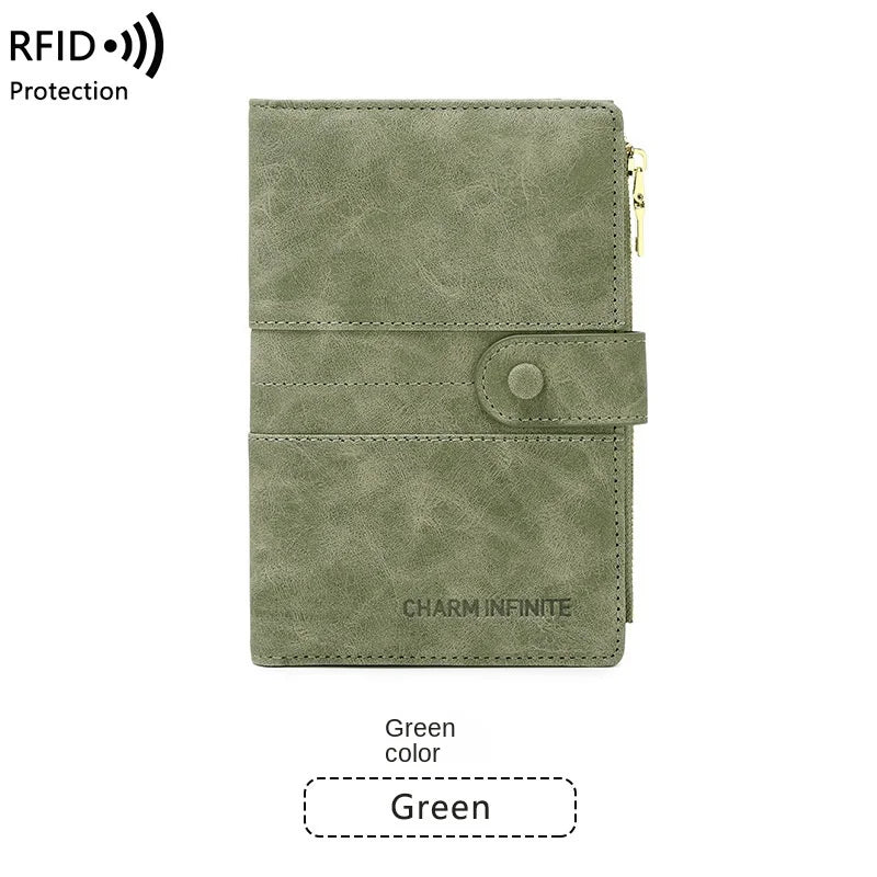 Anti-theft Passport Wallet RFID Passport Holder Zipper Buckle Travel Wallet Document Holder Multifunctional Travel Passport Bag