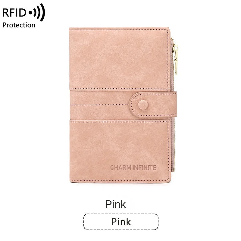 Anti-theft Passport Wallet RFID Passport Holder Zipper Buckle Travel Wallet Document Holder Multifunctional Travel Passport Bag