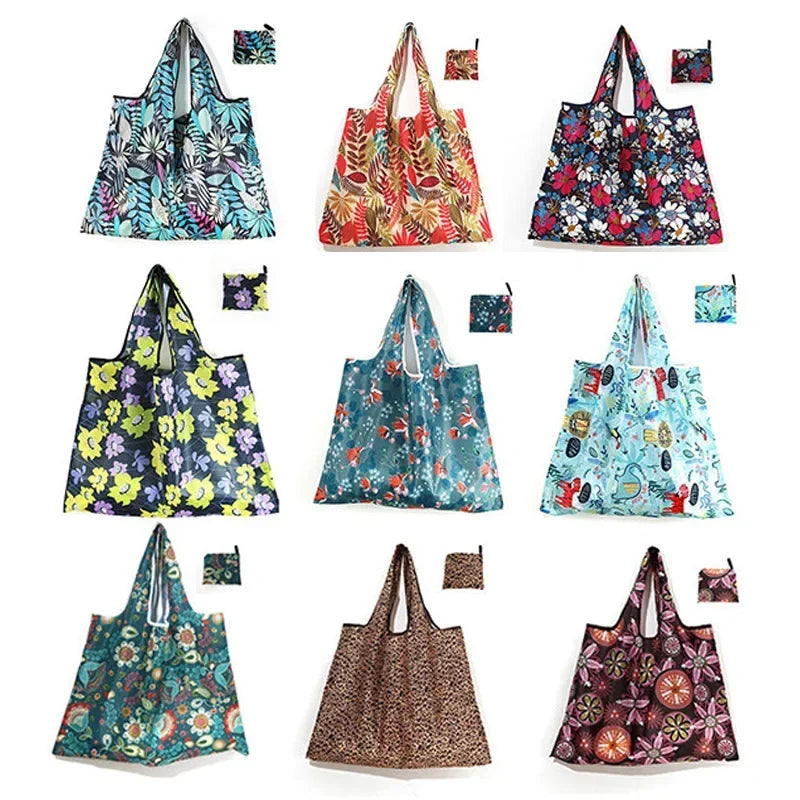 Oxford Cloth Folding Shopping Bag Big Portable Storage Bag Large-capacity Washable Reusable Foldable Shopping Bag Handbags