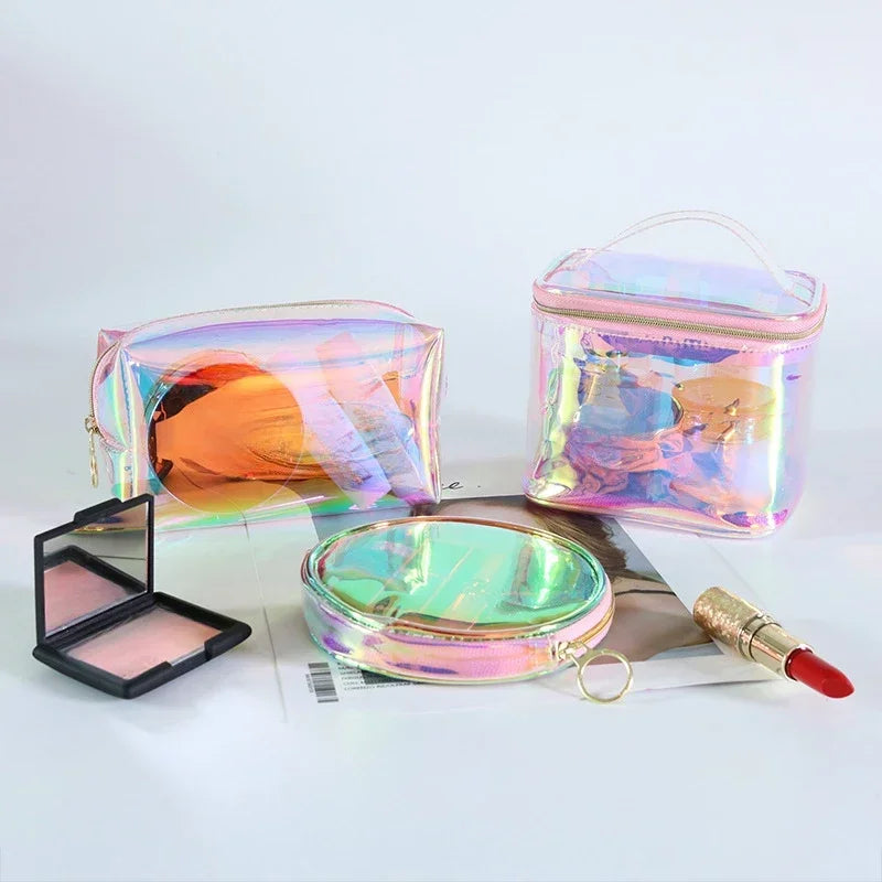 PVC Women Travel Transparent Storage Bag Toiletries Organize Waterproof Cosmetic Bag Portable Makeup Bag Female Wash Bag Handbag