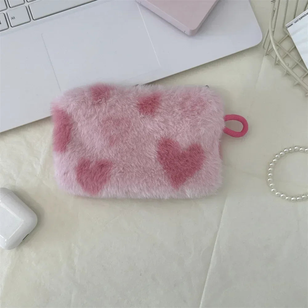 Kawaii Floral Travel Portable Coin Purse Cosmetic Lipstick Storage Bag Women Makeup Handbags Wallet Organizer Small Pouch Bags