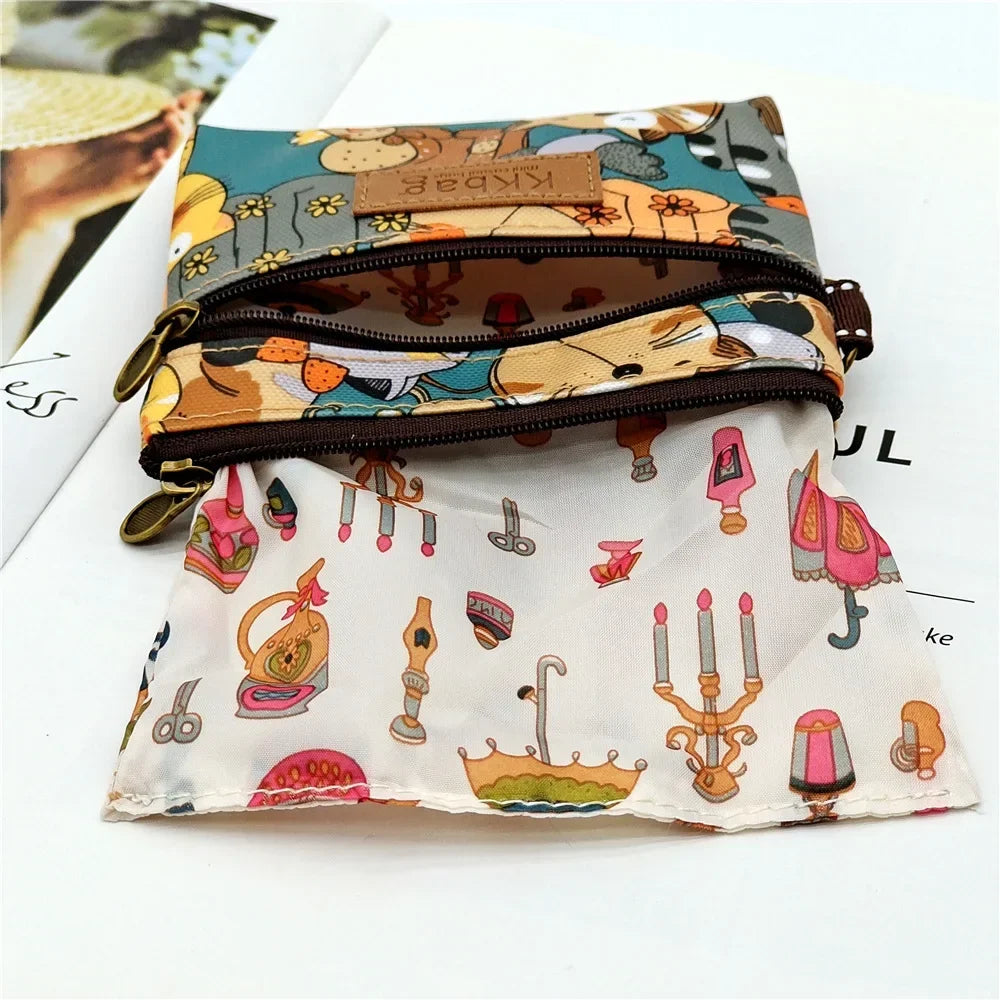 Cute Animals Wallet Zipper Purse Cartoon Small Coin Purse Lightweight Storage Bag Money Bag Key Card Holder for Student Women