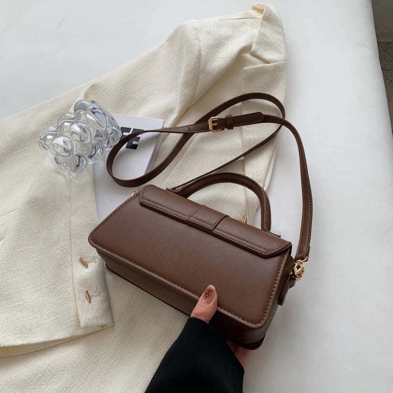 Fashion Crossbody Bag Retro Underarm Bag Square Shoulder Bag Pu Leather Shoulder Bag Women's Handbag