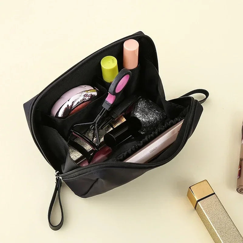 Solid Color Cosmetic Bag Women Makeup Pouch Toiletry Bag Fashion Necessaries Make Up Organizer Case Waterproof Wash Kit