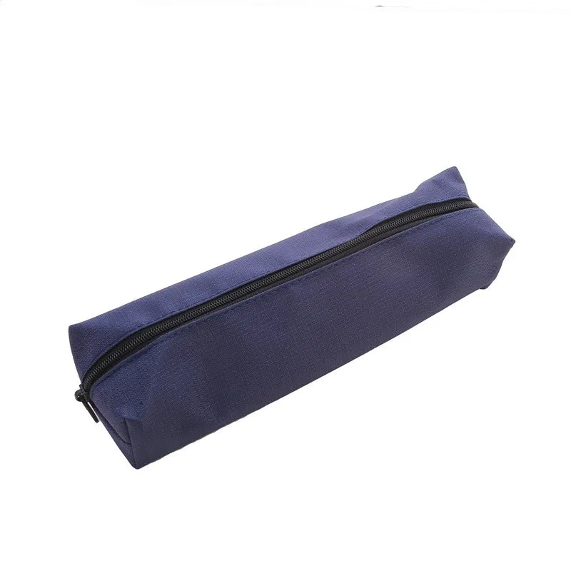 Small Solid Color Simple Zipper Kawai Pencil Case Mini Pen Bags for School Office Suppliers