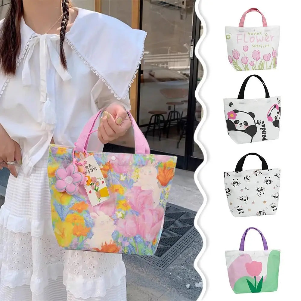 Cute Canvas Tote Bag Large Capacity Shoulder Crossbody Handbag