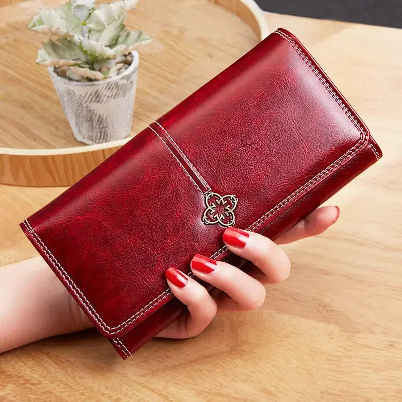 Women's Leather Wallet Woman Luxury Long Wallets Fashion Women Purses Money Bags Handbags Womens Purse Cards Holder Carteras