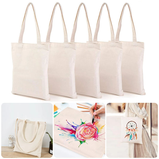 Large Reusable Canvas Tote Bag Eco-friendly Grocery Shoulder Bag