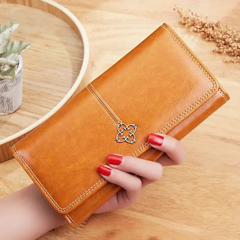 Women's Leather Wallet Woman Luxury Long Wallets Fashion Women Purses Money Bags Handbags Womens Purse Cards Holder Carteras