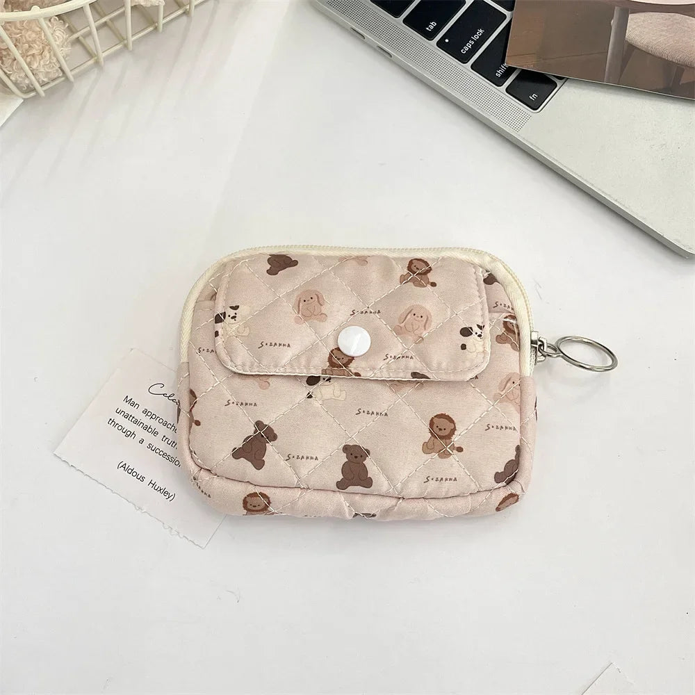 Cute Cartoon Small Travel Cosmetic Lipstick Earphone Card Portable Storage Bag Purse Women Gift Pouch Make Up Bags Organizer