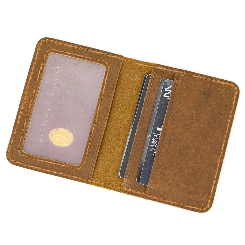 Genuine Leather Card Holder Purse ID Card Real Leather Rfid Card Case Clutch Wallets Slots for Men Women Mini Slim Short Purse