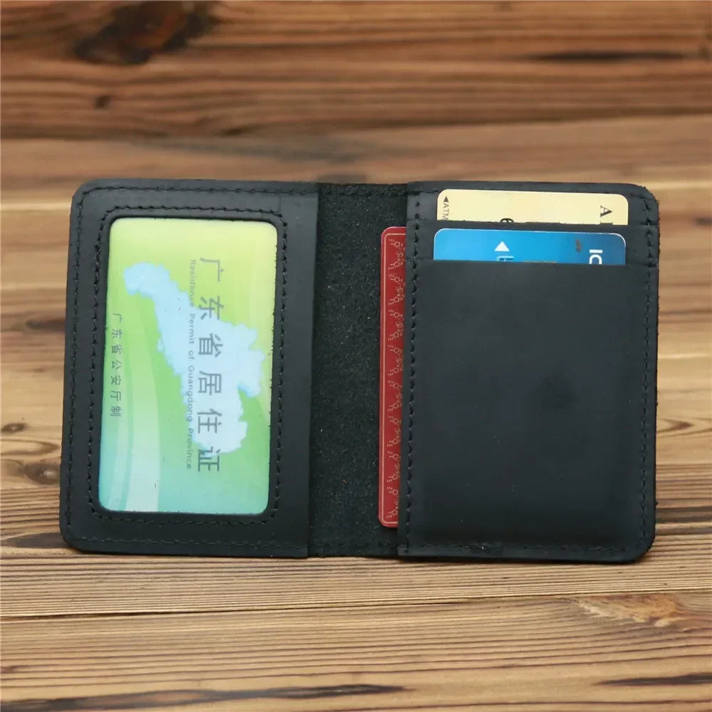 Handcraft Leather Credit Card Holder Vintage Small Wallet for Credit Cards Case and Driver License Vintage Style Gift for Men