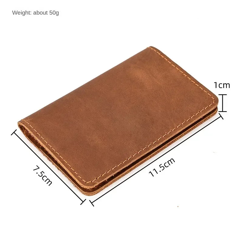 Genuine Leather Card Holder Purse ID Card Real Leather Rfid Card Case Clutch Wallets Slots for Men Women Mini Slim Short Purse