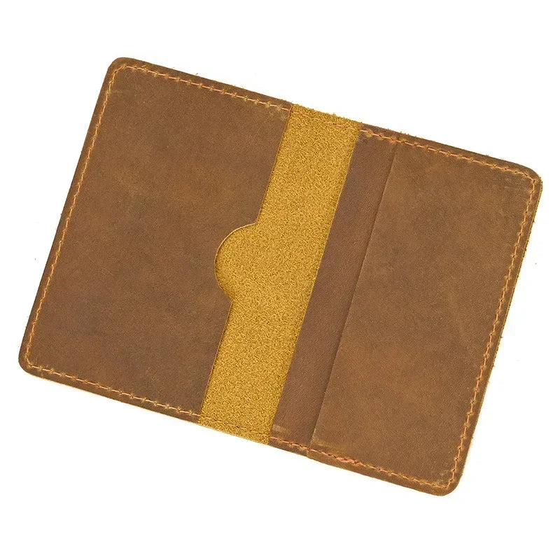 Genuine Leather Card Holder Purse ID Card Real Leather Rfid Card Case Clutch Wallets Slots for Men Women Mini Slim Short Purse