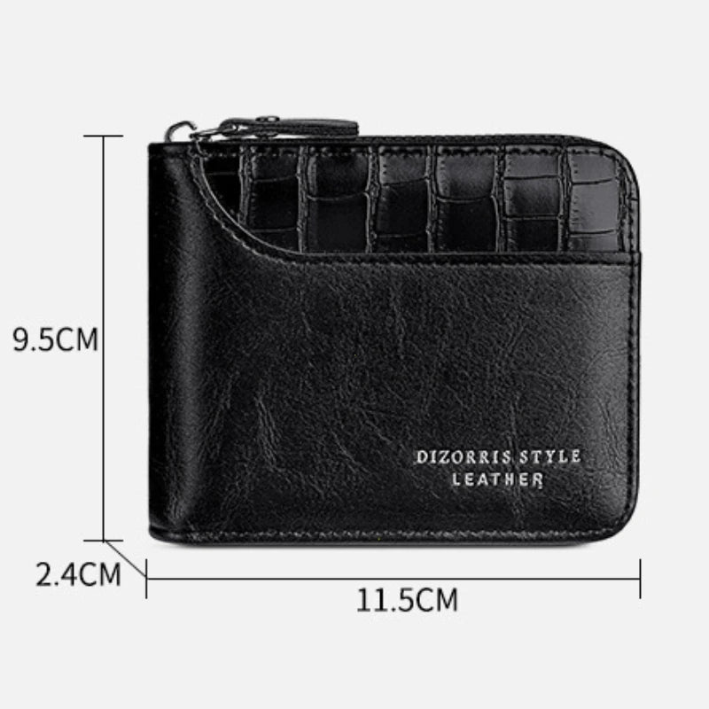 Leather Men’s Wallet Luxury Mens Purse Male Zipper Card Holders with Coin Pocket Rfid Wallets Gifts for Men Money Bag محفظة كروت