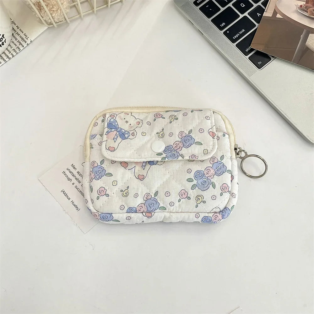 Cute Cartoon Small Travel Cosmetic Lipstick Earphone Card Portable Storage Bag Purse Women Gift Pouch Make Up Bags Organizer