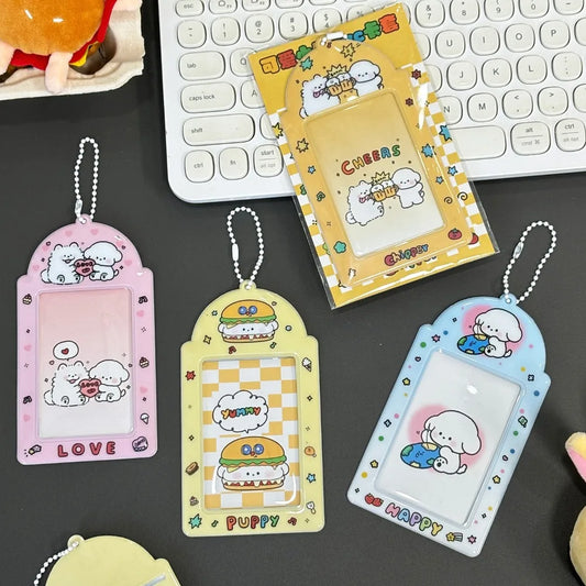 Animal Photocard Case Cartoon Student Card Holder Photocard Holder Bag Keychain Idol Photos Protective Cover Bag Keychain