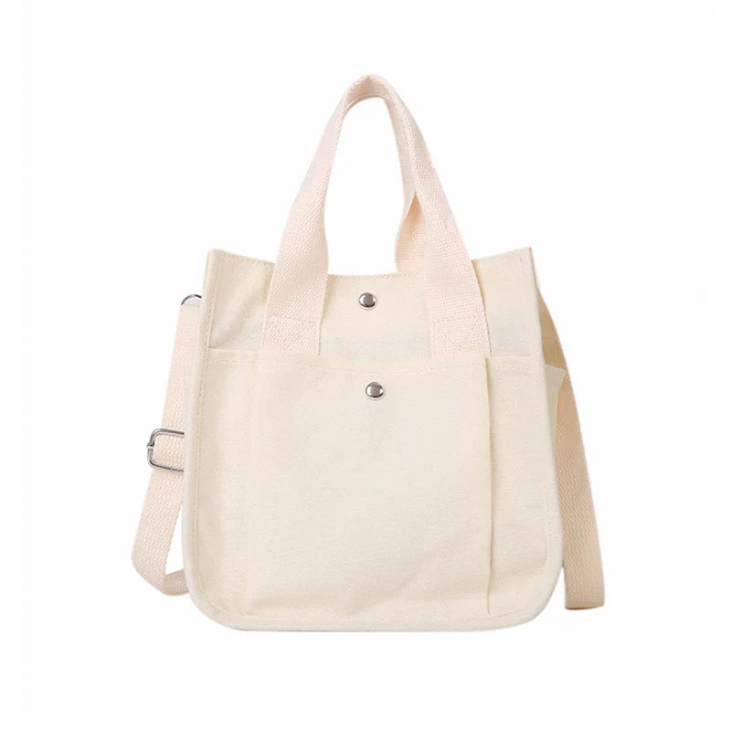 Canvas Tote Bag - Small Square Crossbody Handbag