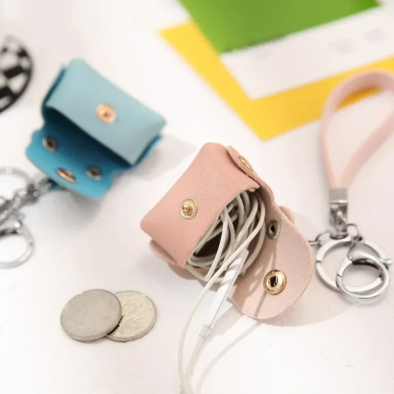 Cute Coin Purses Women's Bags Soft Leather Housekeeper Keychain Coin Wallet Pouch Mini Portable Storage Bag Small Earphone Box