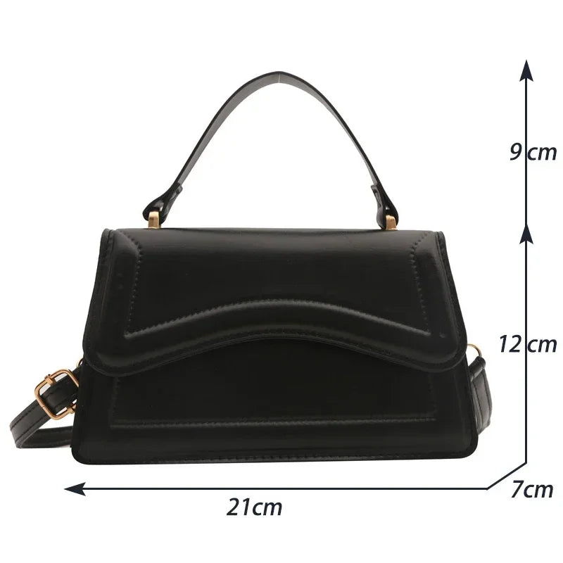 High Quality PU Leather Handbag Purse Women's Bag Solid Color Shoulder Crossbody Bags Lady Messenger Small Tote for Women Girls