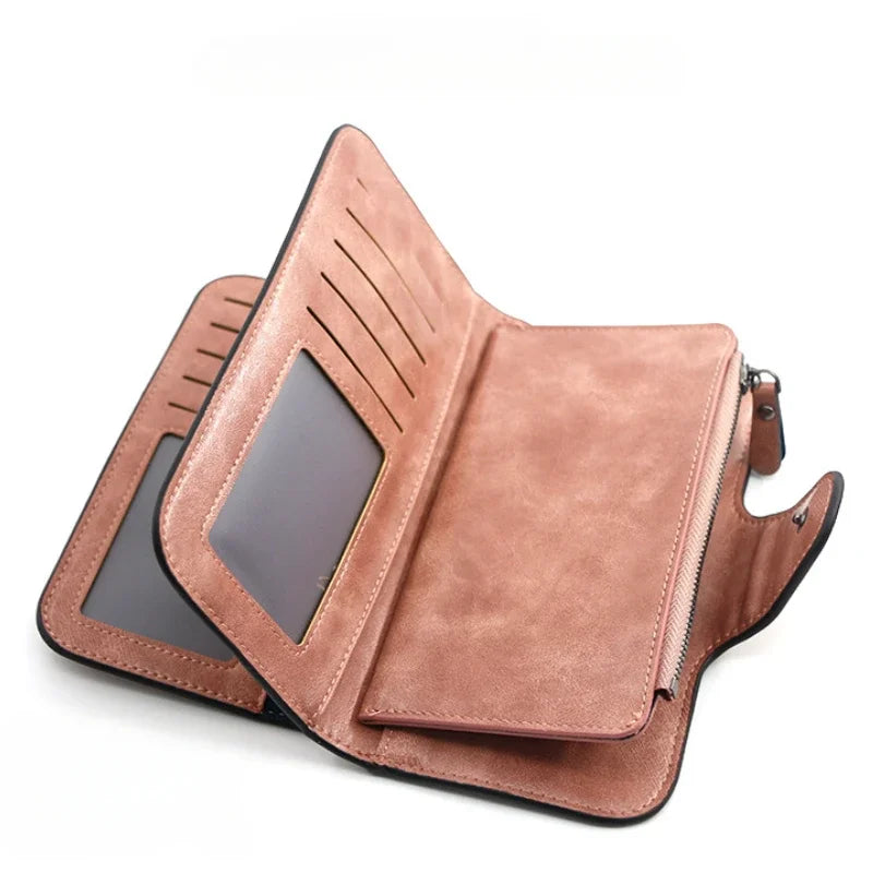 Women's Wallet Made of Leather Wallets Three Fold VINTAGE Womens Purses Mobile Phone Purse Female Coin Purse Carteira Feminina