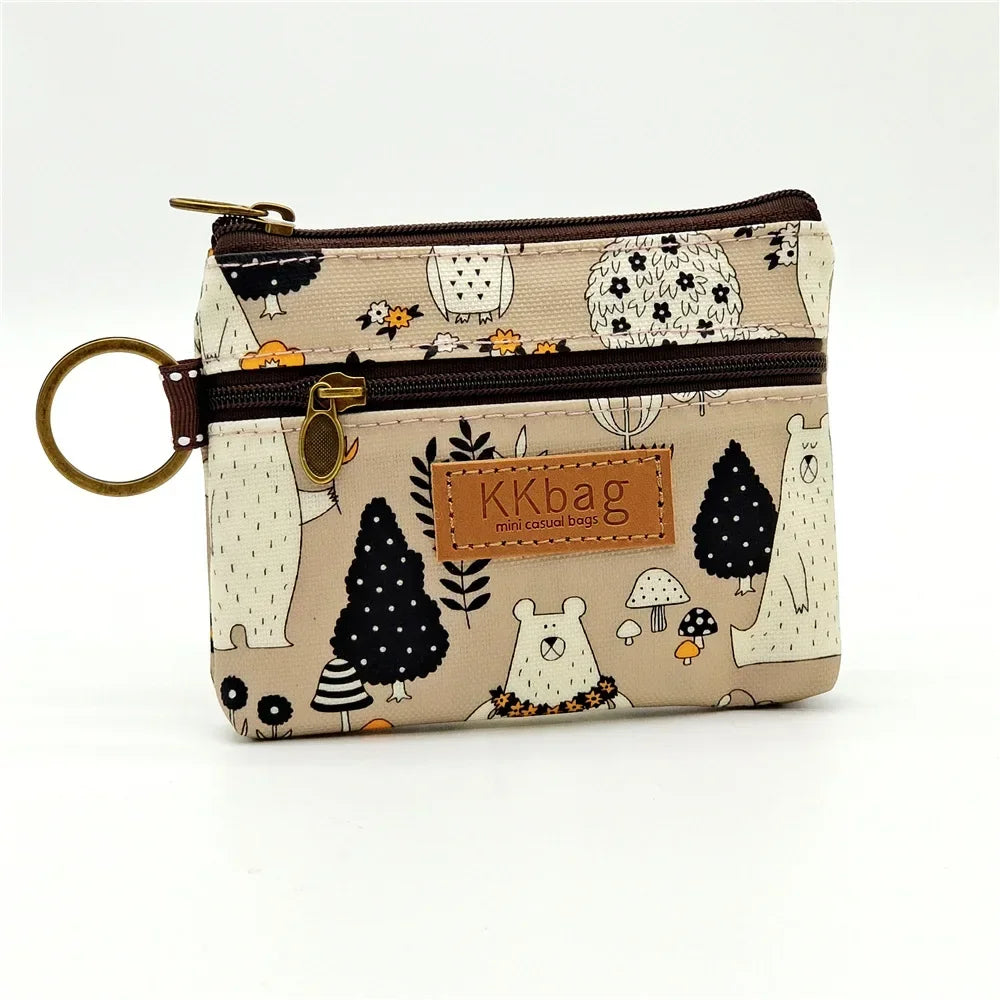 Cute Animals Wallet Zipper Purse Cartoon Small Coin Purse Lightweight Storage Bag Money Bag Key Card Holder for Student Women