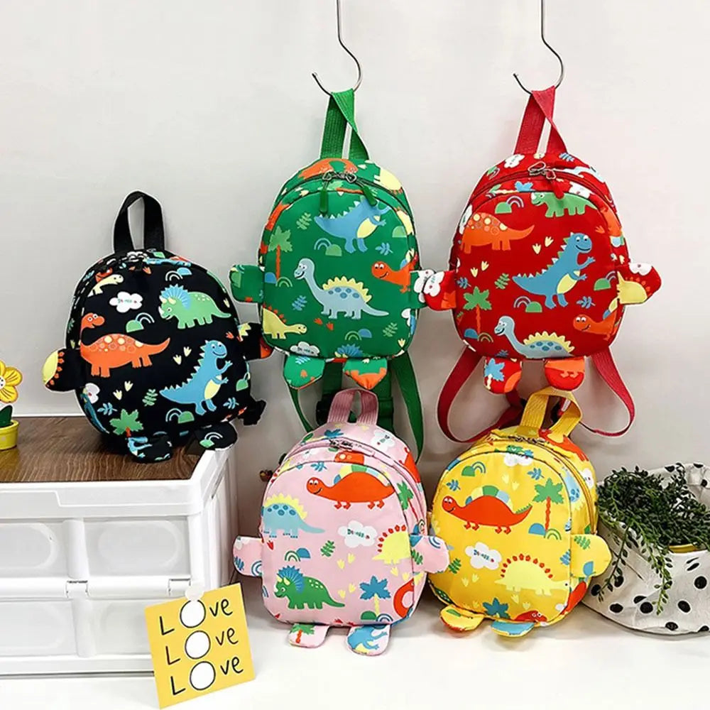 Kids Dinosaur Cartoon Backpack - Nylon Schoolbag for Boys & Girls