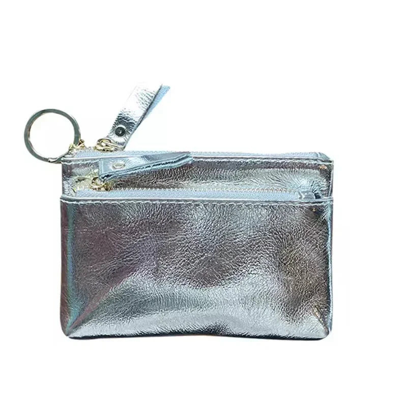 Women Clutch Mini Coin Purse Genuine Leather Wallet Credit Card Cash Holder Small Money Bag Female Zipper Storage Bags Pouch