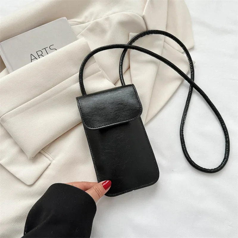 Causal Women Bags Pu Wallets Solid Color Cell Phone Purse Lady Crossbody Shoulder Bag Handbag Female Money Bags Messenger Bag