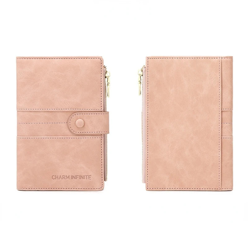 Anti-theft Passport Wallet RFID Passport Holder Zipper Buckle Travel Wallet Document Holder Multifunctional Travel Passport Bag