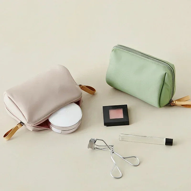 New Women Cosmetic Bag Solid Color Korean Style Makeup Bag Pouch Toiletry Bag Waterproof Makeup Organizer Case