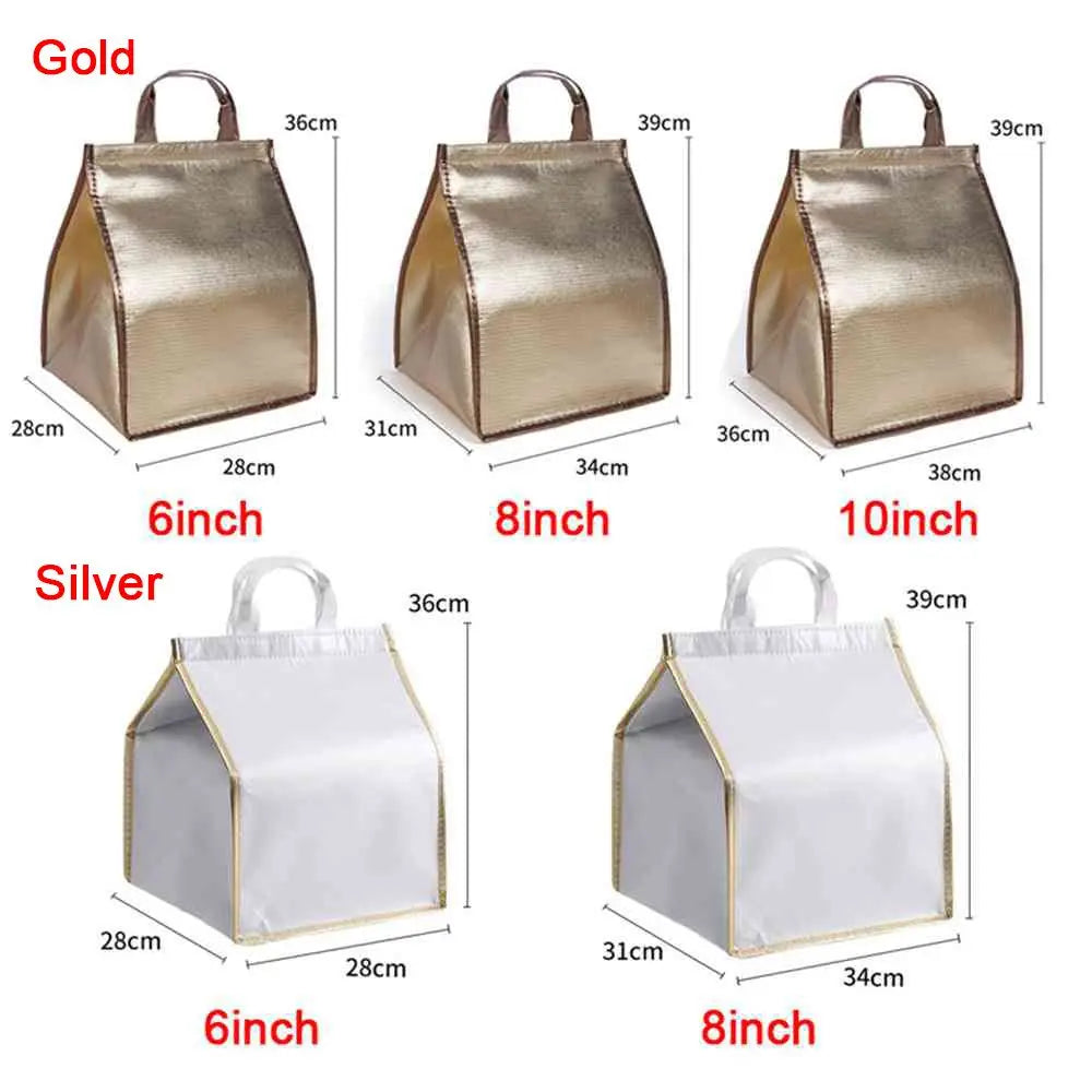 Home kitchen Foldable Aluminum Foil Delivery Bag Thermal Box Cake insulation bag Cooler Bag