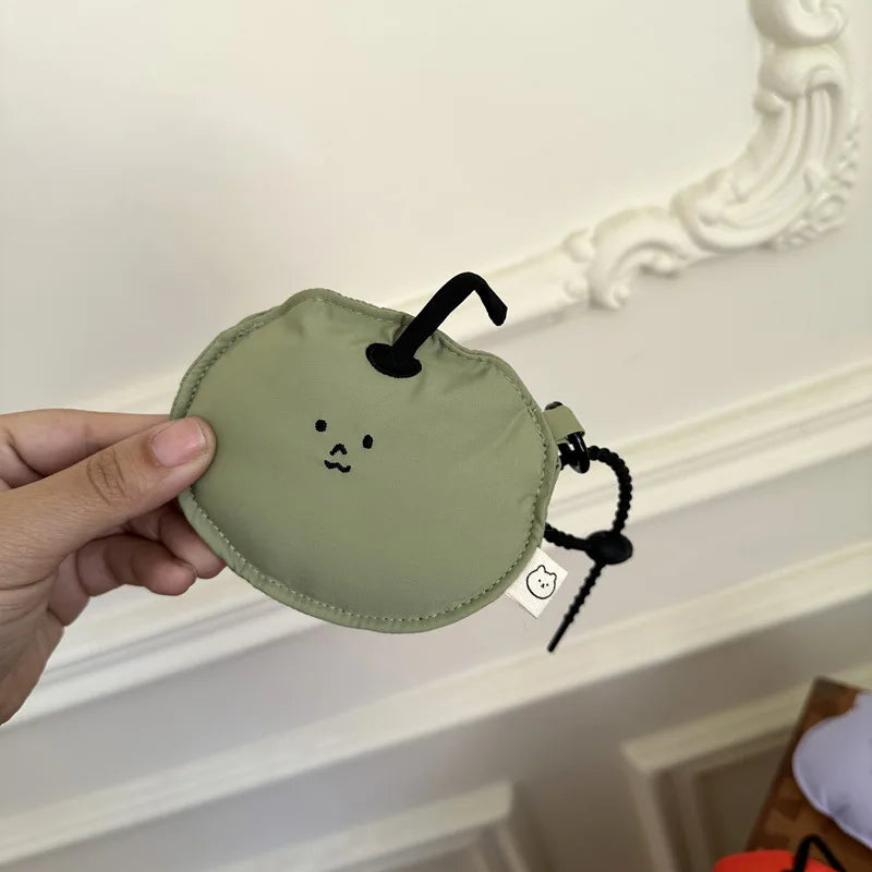 Ins Fashion Cute Fabric Coin Storage Bag Coin Pouch Korean Portable Wireless Earphone Protector Cover Kawaii Charm Pendant Gifts