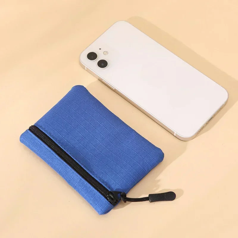 Canvas Mini Coin Purse Simple Zipper Kid Storage Pouch Money Pocket Solid Color Coin Key Bag Women Men Cute Wallet Mini Purse