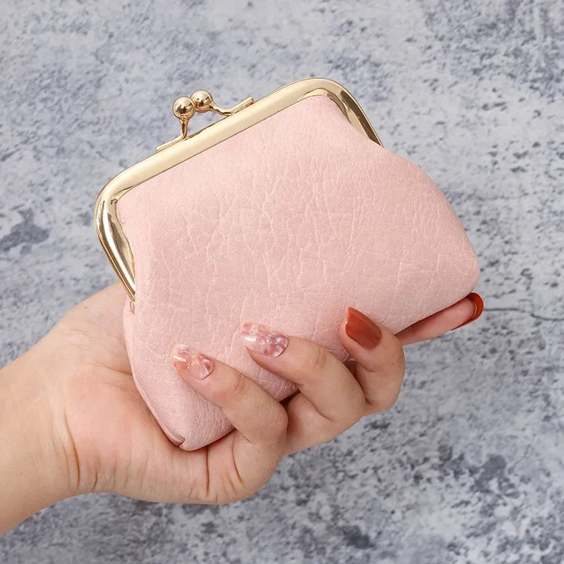 2024 New Retro Purse Ladies Short Buckle Candy Colored Coin Purse Change Purse Cute Wallet Clutch Bag Wallets for Women