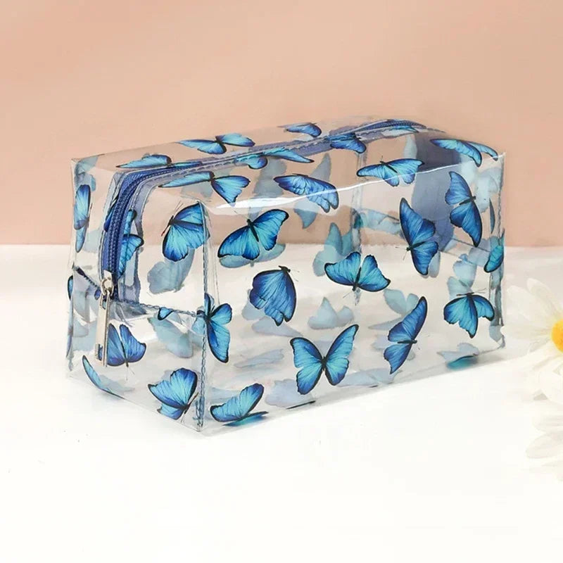 Waterproof Transparent Zipper Cosmetic Bag Fashion Print Women Girl Travel Makeup Bag Pouch Wash Organizer Toiletry Storage Bags