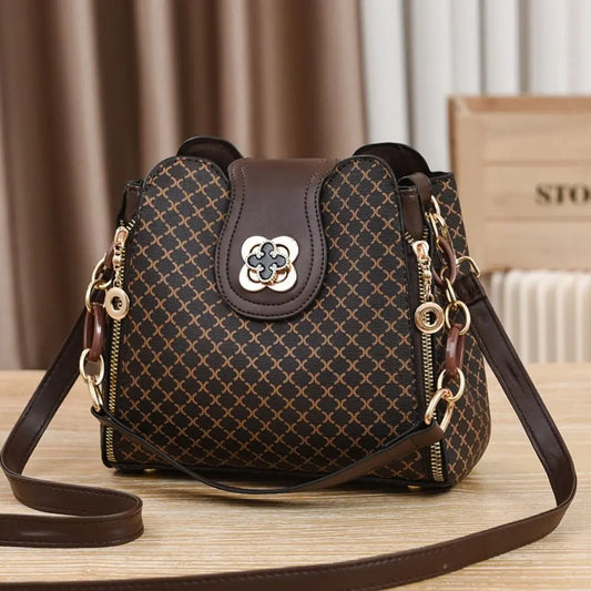 Fashion PU Leather Women's Large Capacity Crossbody Shoulder Bag