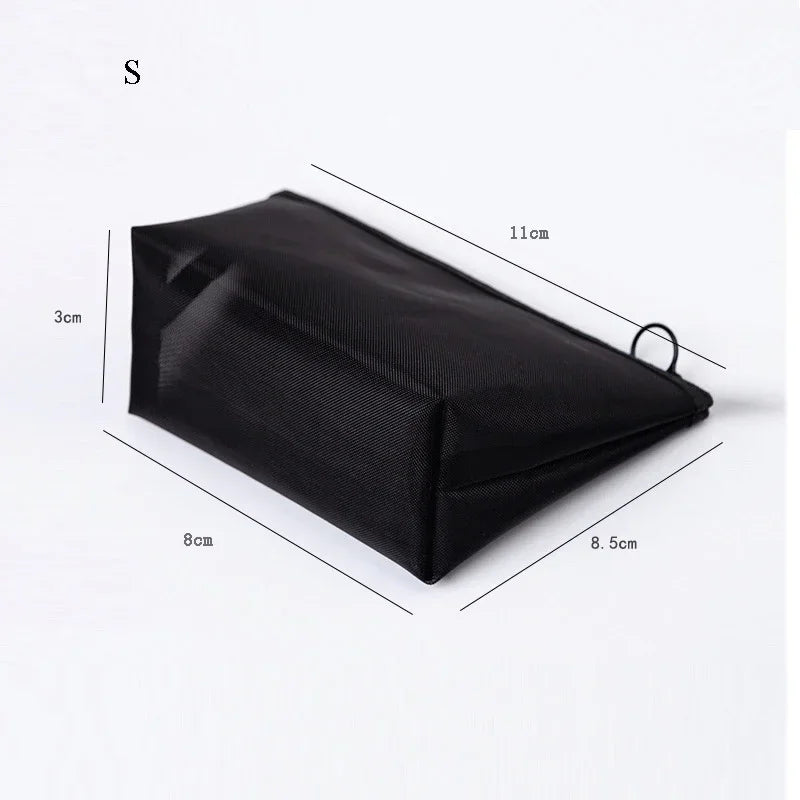 1PC Black Women Men Necessary Cosmetic Bag Transparent Travel Organizer Fashion Small Large Black Toiletry Bags Makeup Pouch