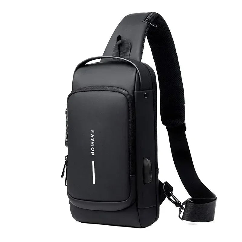 Men's Anti-Theft USB Charging Sling Bag