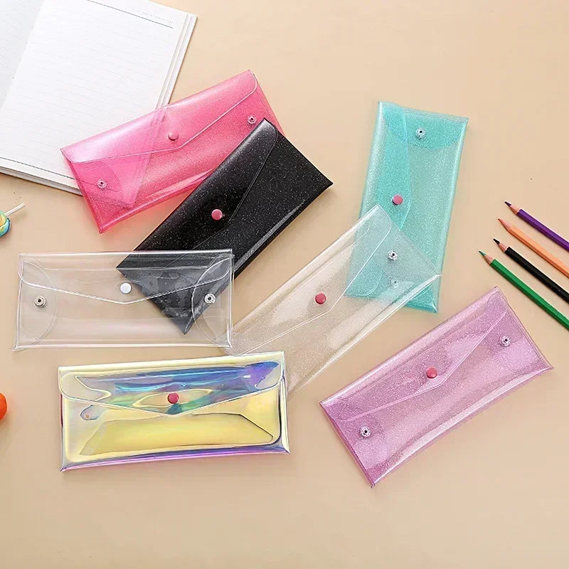 Transparent Laser Cosmetic Bag Makeup Case Brush Pencil Bag Pouch Cute Student Pencil Case Laser Pen Case School Bags for Girls