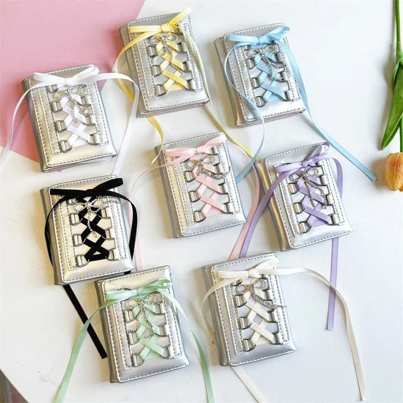 Silver Sweet Wallets for Women Y2k Strap-on Designer Original Fashion Short Coin Purse Korean Style Casual New Cute Wallet Purse