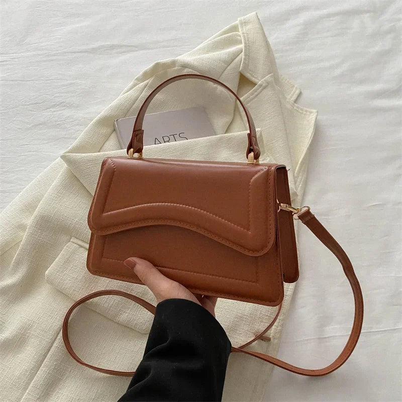 High Quality PU Leather Handbag Purse Women's Bag Solid Color Shoulder Crossbody Bags Lady Messenger Small Tote for Women Girls